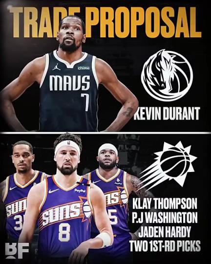 和歐文濃眉組三巨？美媒：獨(dú)行俠可用克萊+PJ+哈迪+倆首輪去換KD